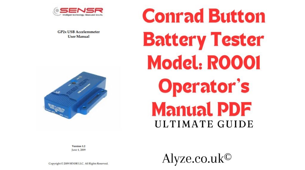 Conrad Button Battery Tester Model: R0001 Operator's Manual PDF